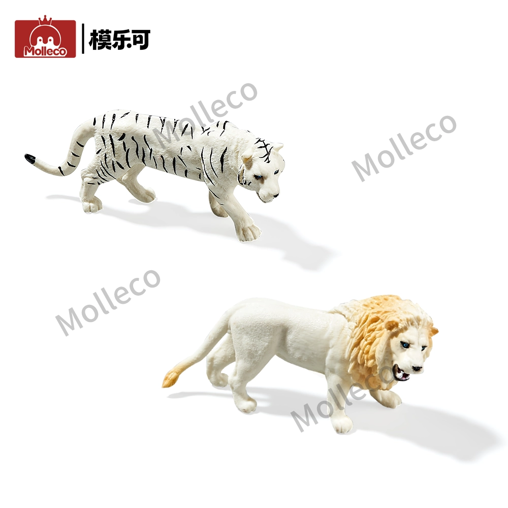 Molleco Animal Figure Toys for Kids and Children white wolf+white leopard CP002-1-2