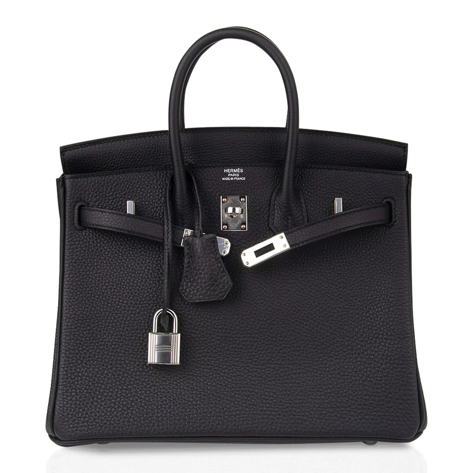 Birkin 25 Bag Black Palladium Hardware Togo Leather
