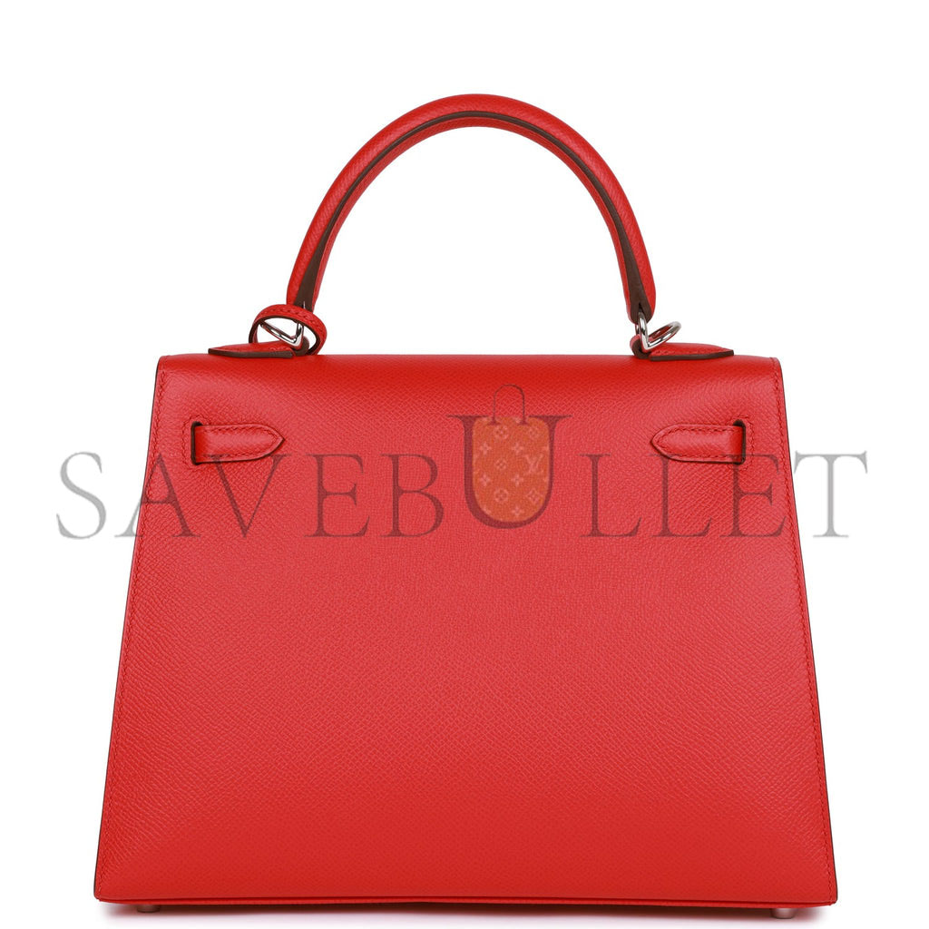 HERMES KELLY 25 EPSOM PALLADIUM HARDWARE (25*17*7cm)