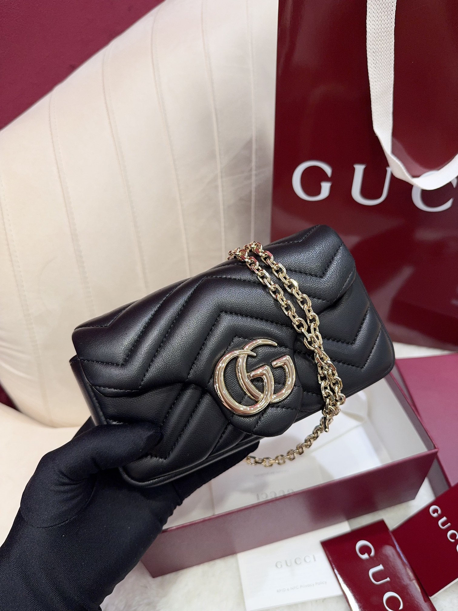 TOP GUCCI GG Marmont Bag 16.5 x 9.5 x 4.5 CM - 5 Colors