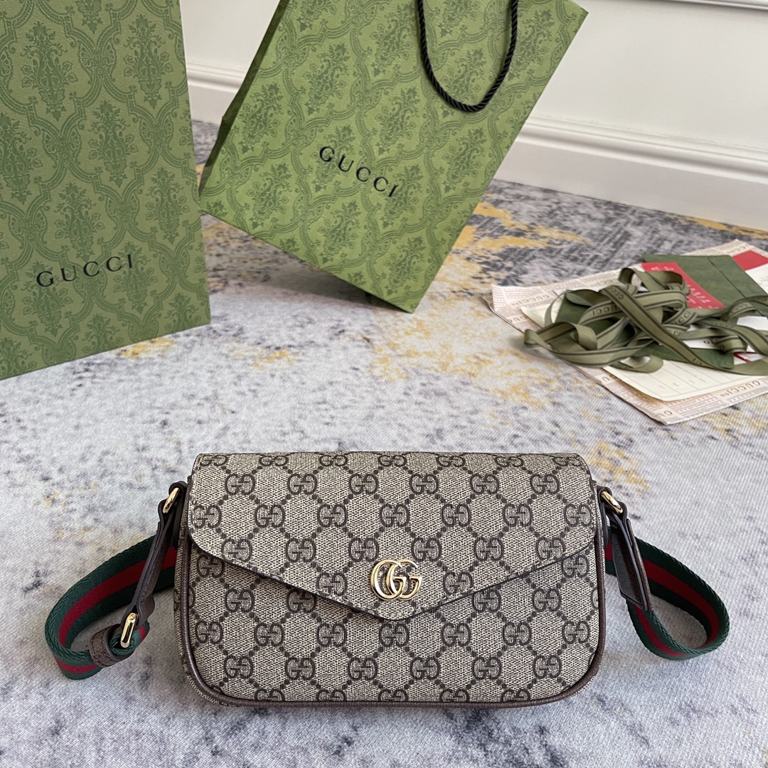 TOP GUCCI Leather Crossbody Bag 22X13X4CM - 3 Colors