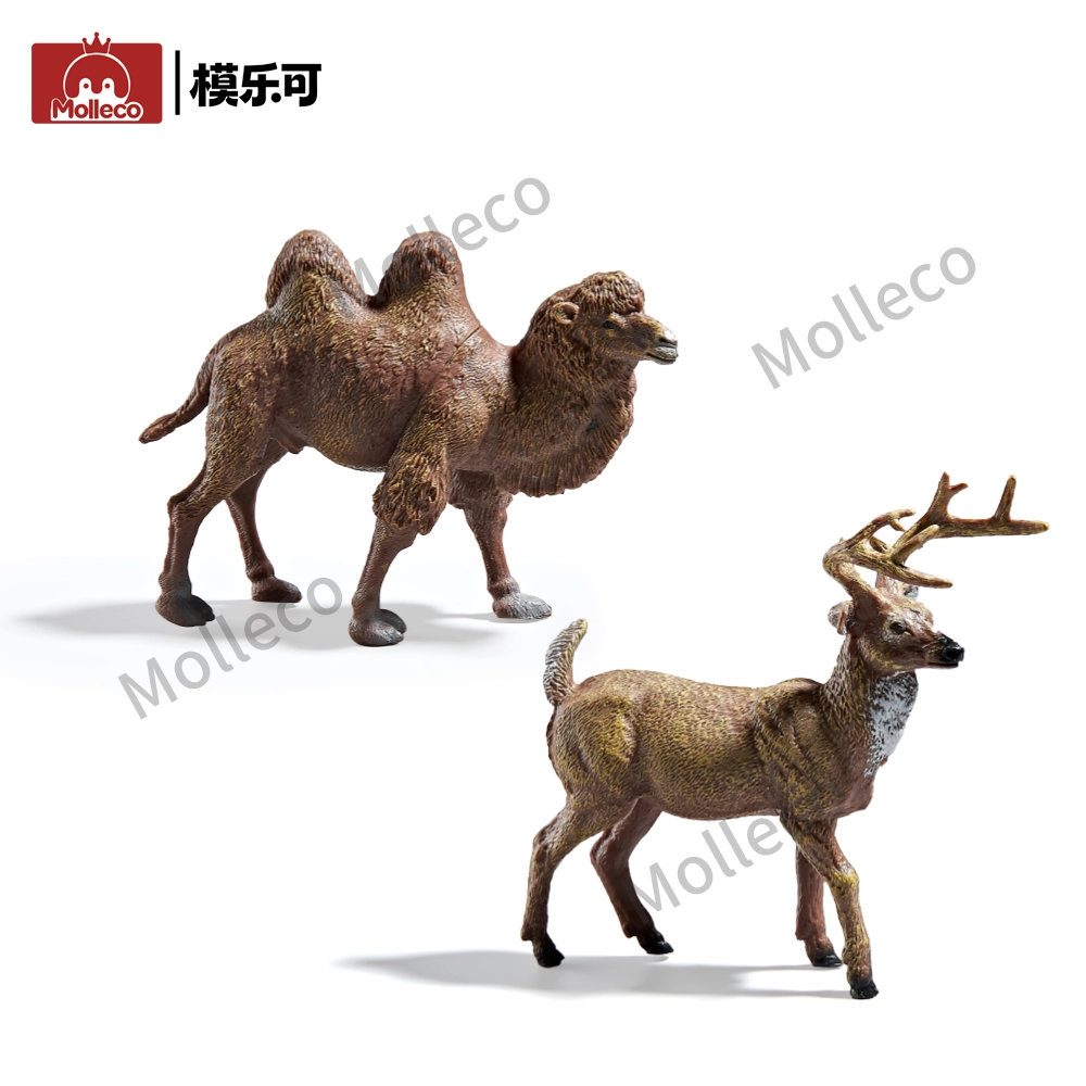Molleco Animal Figure Toys for Kids and Children white‑tailed deer+camel CP030-1-2