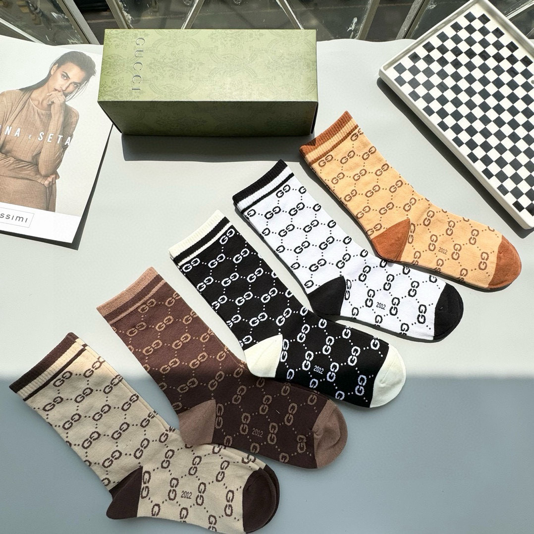 TOP GUCCI Socks - 5 Pieces as a Set