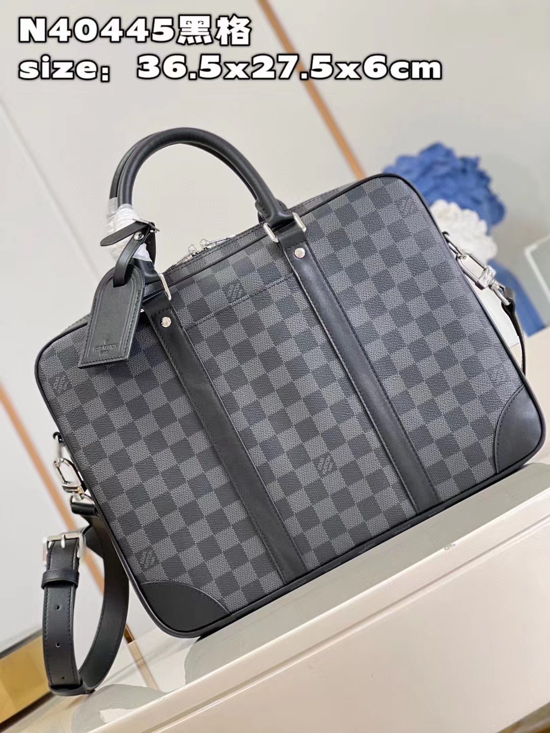 TOP Louis Vuitton LV Damier Graphite Coated Canvas Small Briefcase 36.5x27.5x6 cm
