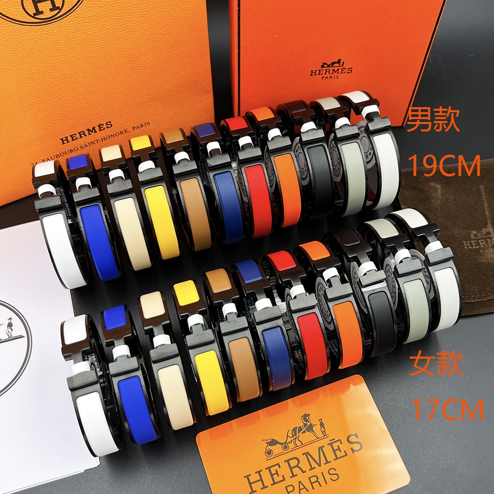 TOP HERMES H Logo Bracelet - 11 Colors