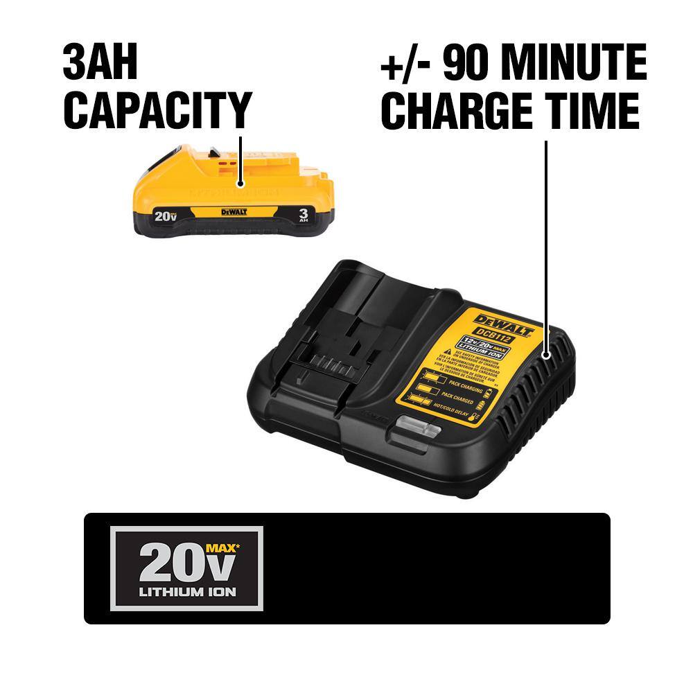 20V MAX Compact Lithium-Ion 3.0Ah Battery Pack with 12V to 20V MAX Charger