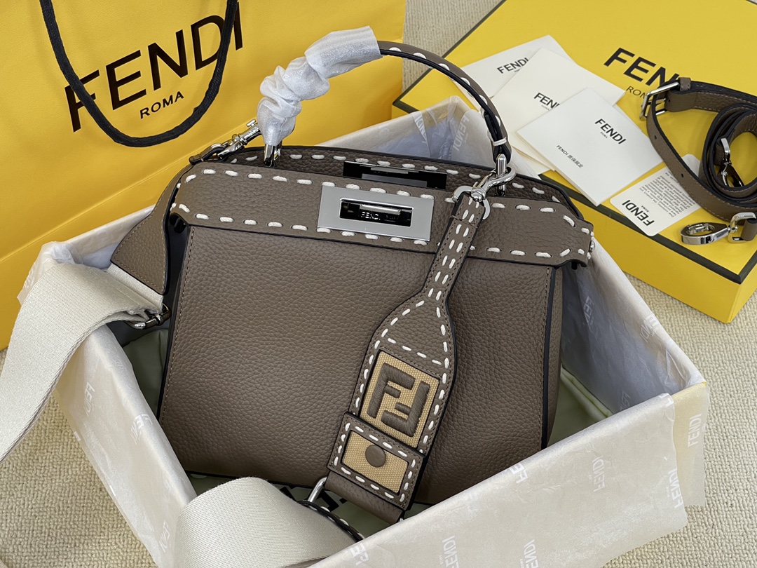 TOP FENDI Litchi Texture Peekaboo Bags 23×18×11CM - 2 Colors&SHW