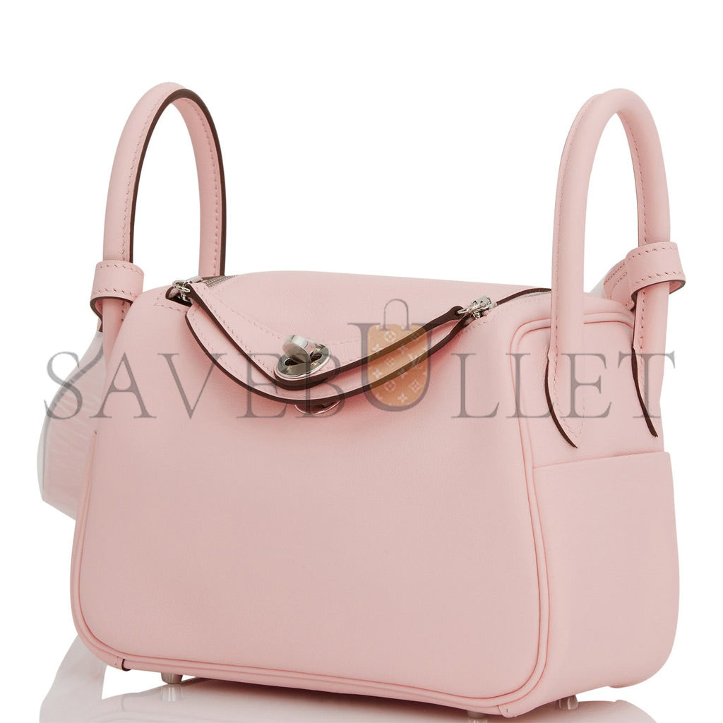HERMES MASTER LINDY MINI 19 BAG SWIFT PALLADIUM HARDWARE (19*12*9.5cm)