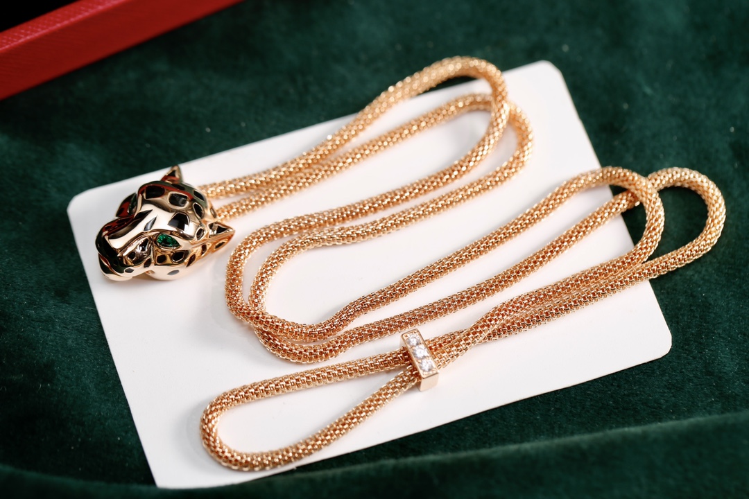 TOP Cartier Leopard Head Necklace - Gold