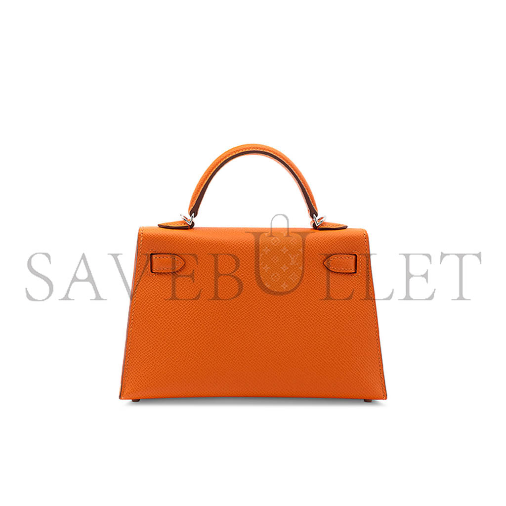 HERMÈS MINI KELLY II WITH PALLADIUM HARDWARE (19*12*5.5cm)