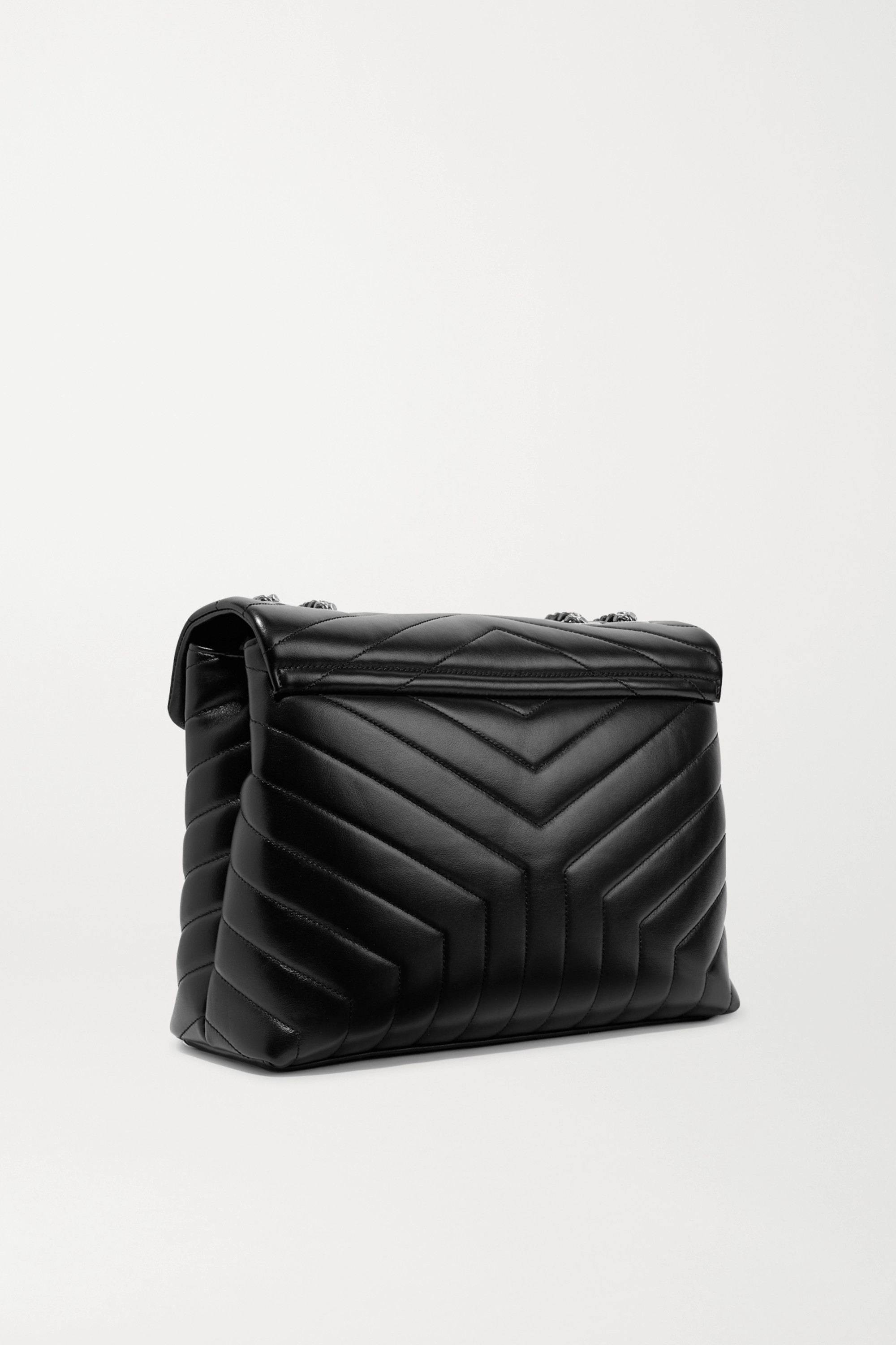 SAINT LAURENT Loulou medium quilted leather shoulder bag black(7A regular version)