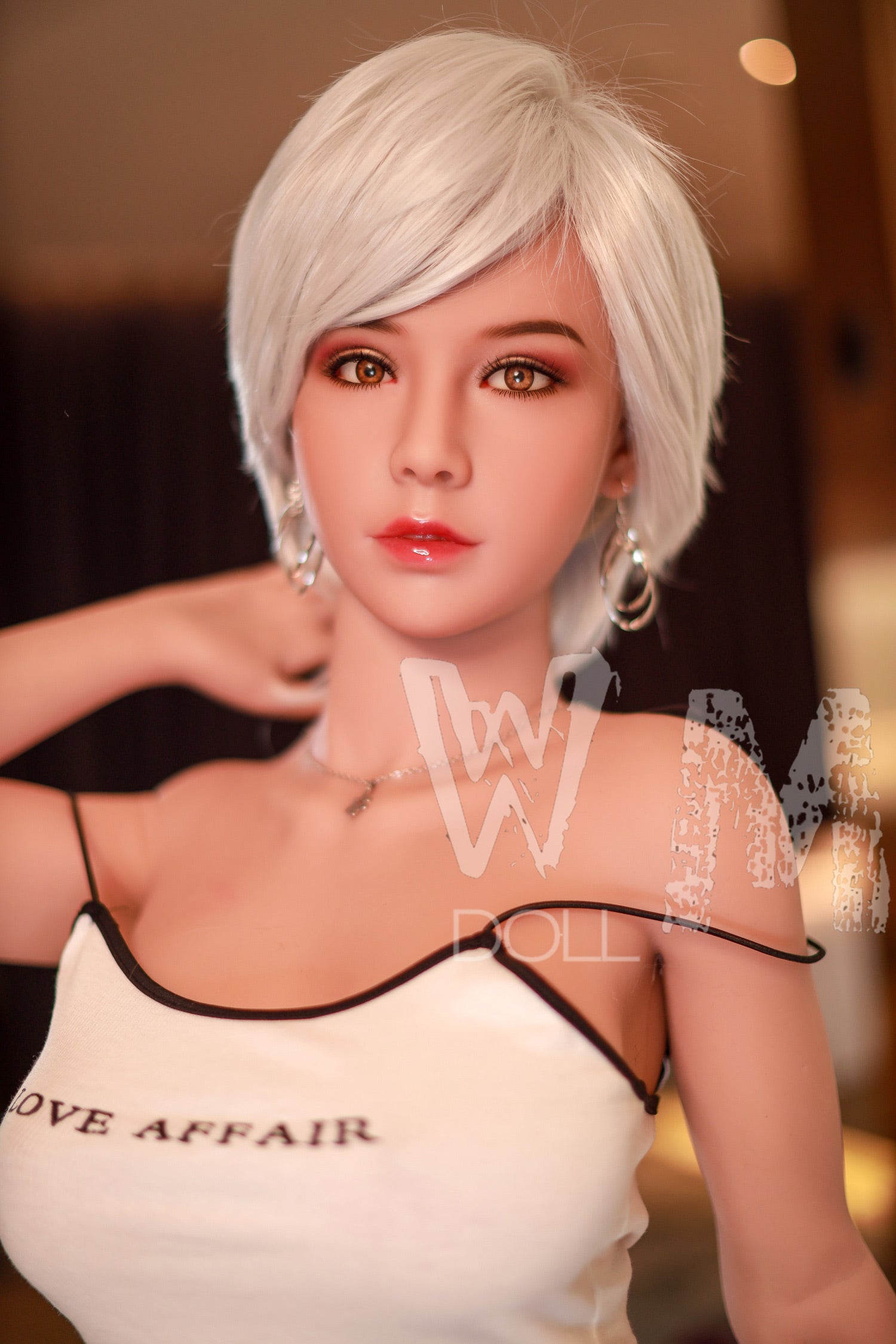 170cm/5ft5 D-cup Silver short hair TPE Sex Doll with #56 Head