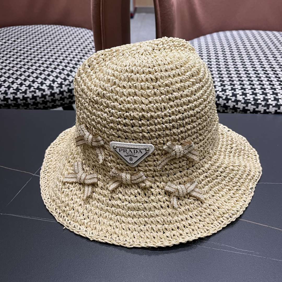 TOP PRADA Straw Hat - 3 Color