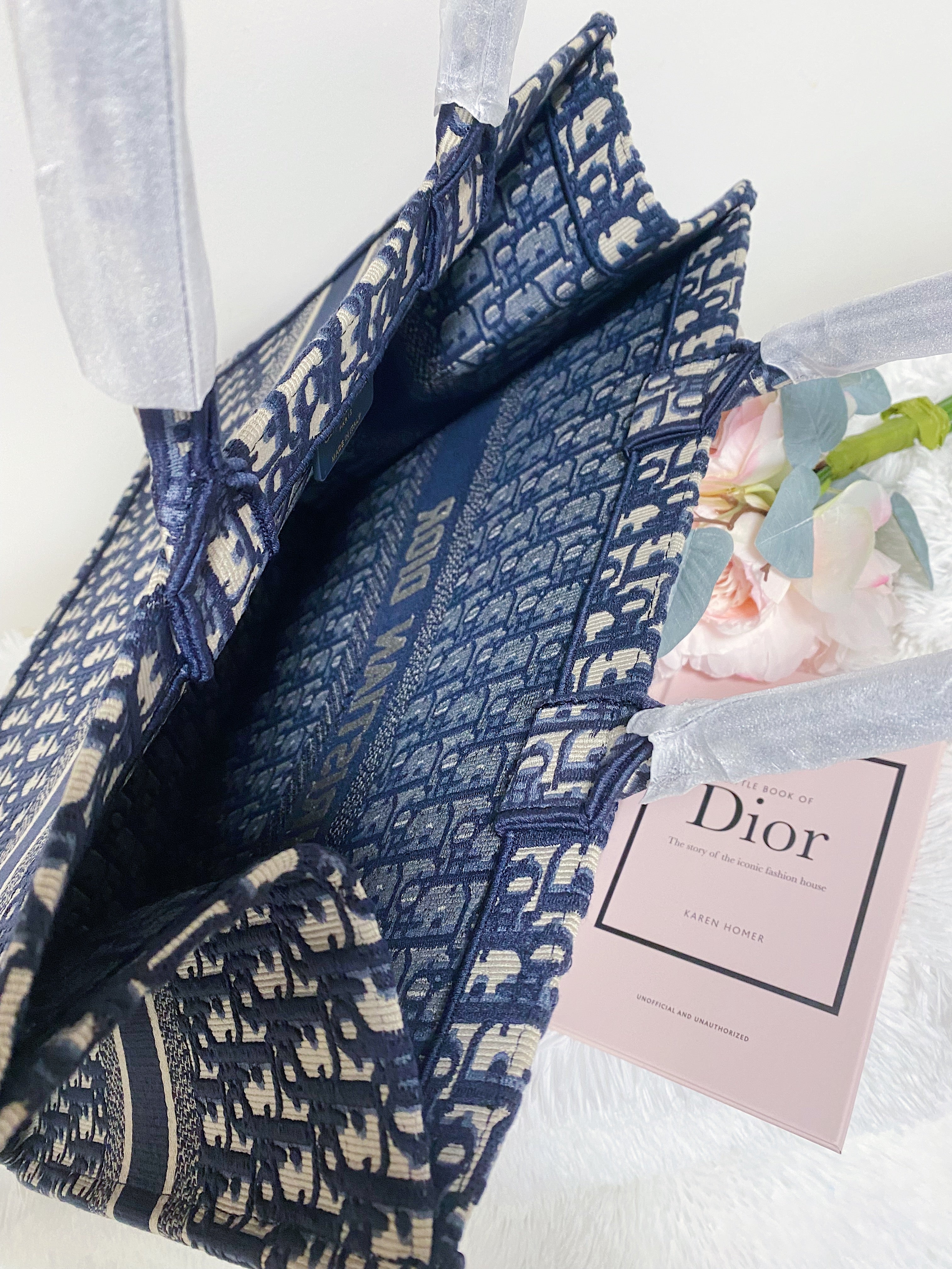 TOP Christian Dior Book Tote Bag Large 41.5cm - Blue Oblique