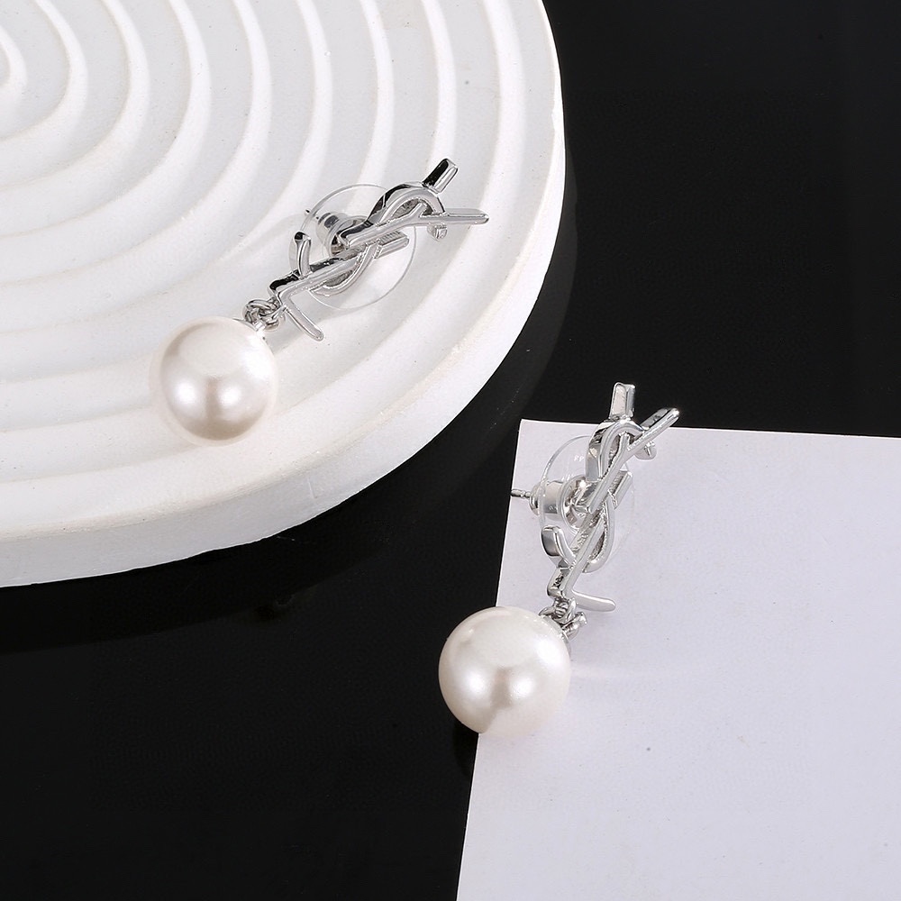 TOP Yves Saint Laurent YSL Pearl Earrings - 2 Colors