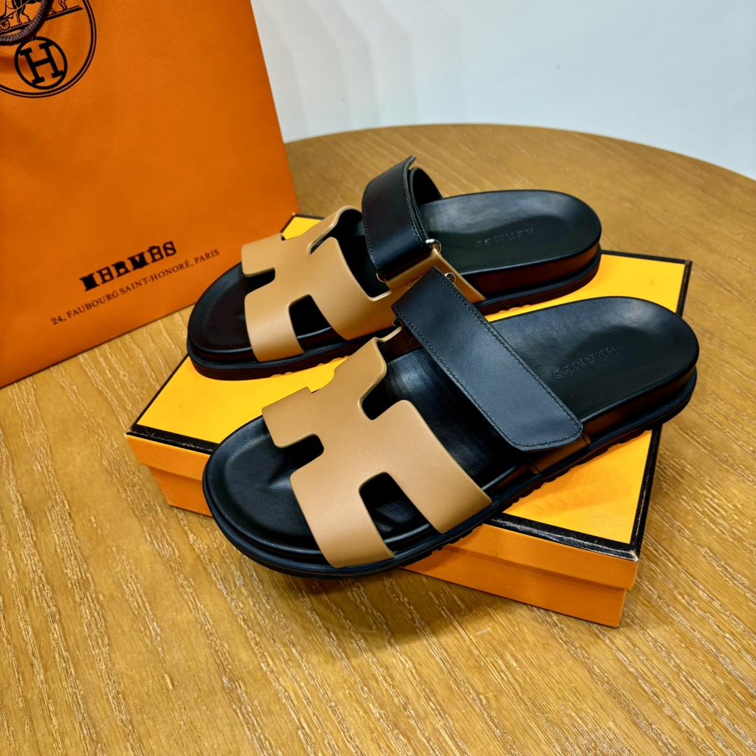 Hermès Chypre leather sandals（Replica）