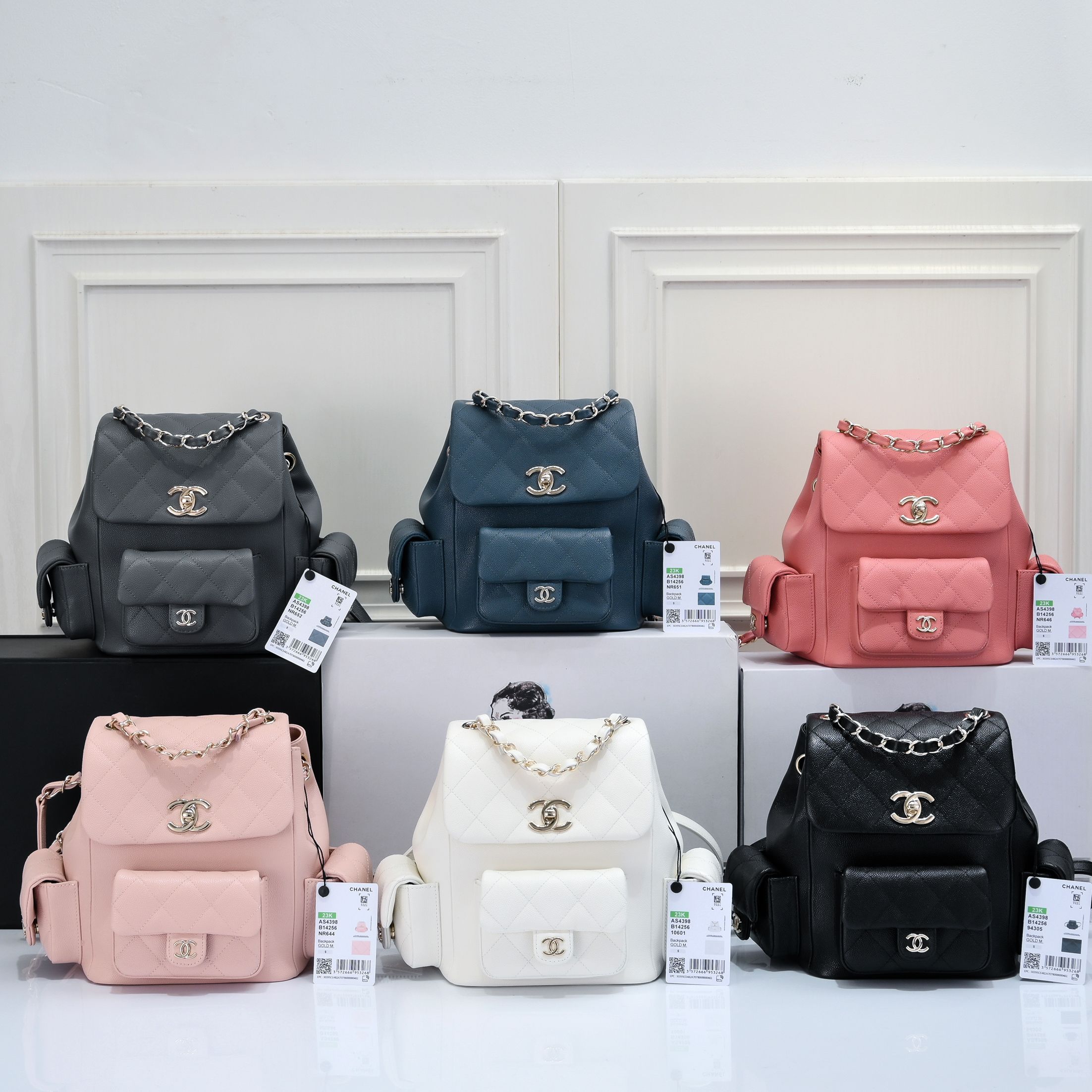 TOP CHANEL 23k Duma Bags - GHW&SHW - 21.5X19.5X12cm - Six Colors