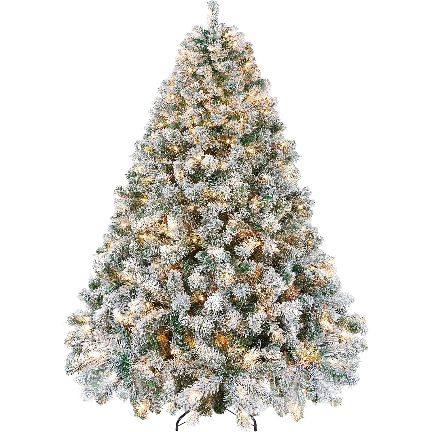 Yaheetech Pre-Lit Snow Flocked Artificial Christmas Tree, 1750 Lights