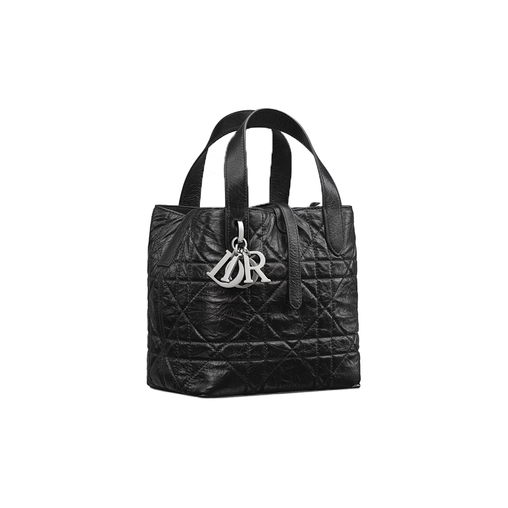 Dior Small Toujours Vertical Tote Bag Macrocannage Crinkled Calfskin（10A Mirror Version）