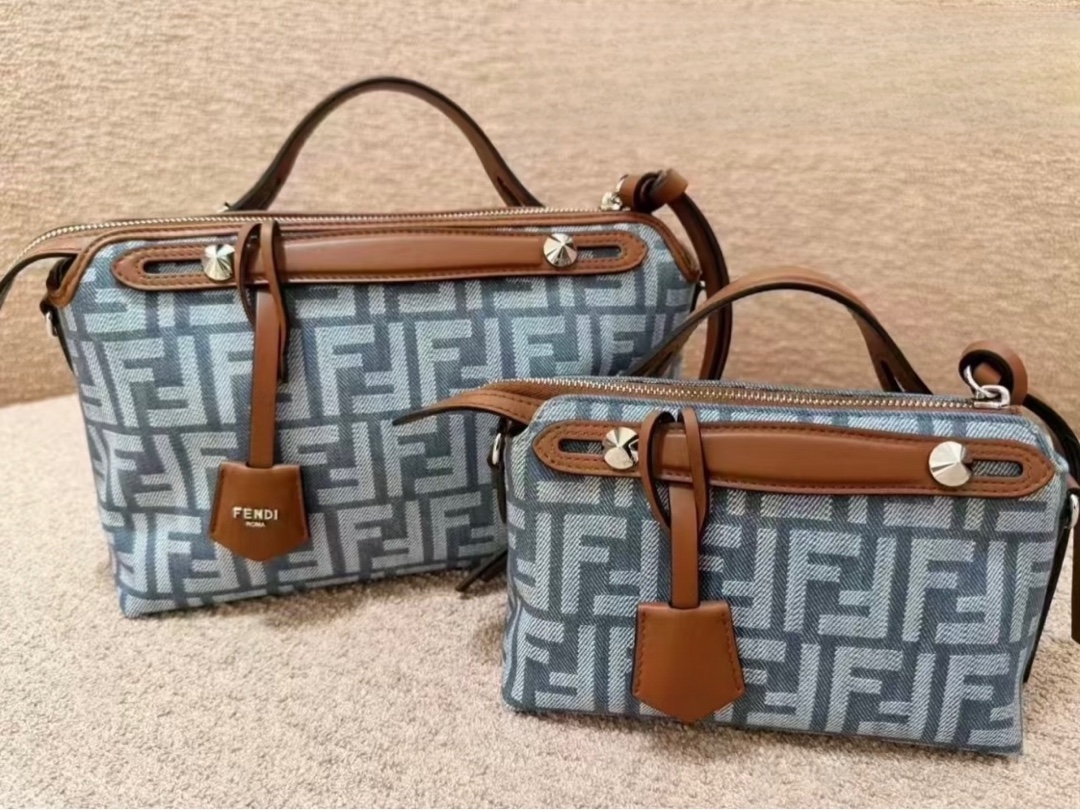 TOP FENDI Boston By The Way Bag 20/9/12cm&28/12/18cm - Denim
