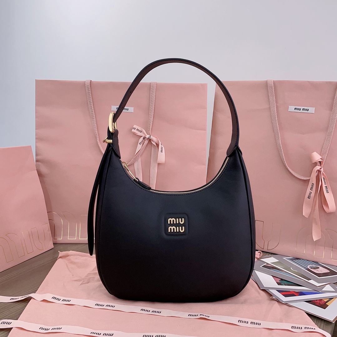 TOP Miu Miu Lambskin Hobo Bag 27x20x8cm - 2 Color