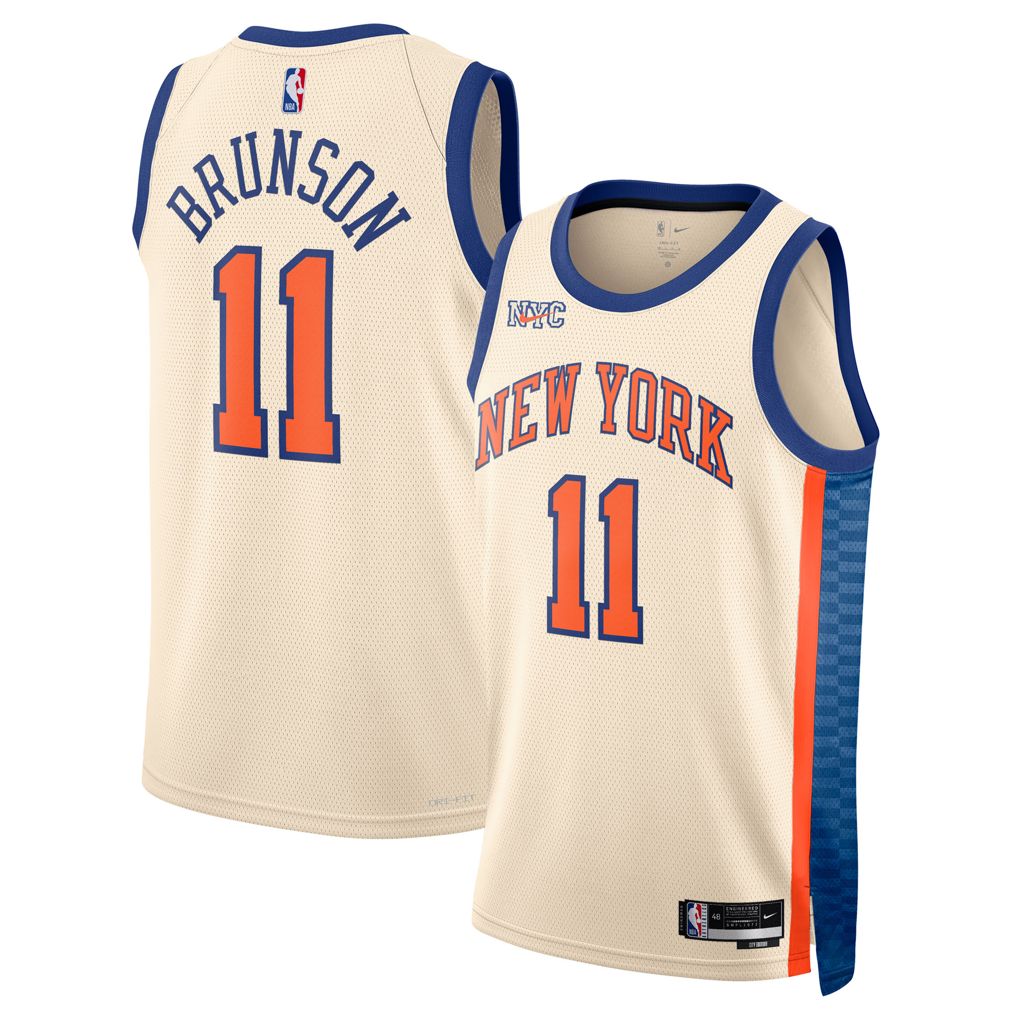 Jalen Brunson New York Knicks 2025/2026 Jersey - Cream