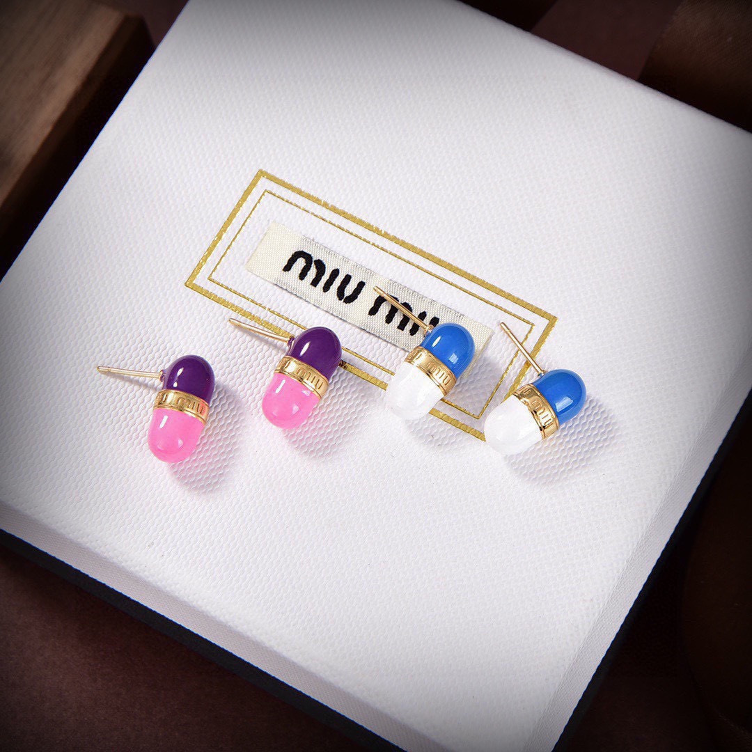 TOP Miu Miu Pill Earrings - 2 Colors