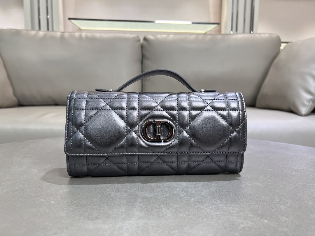 TOP Christian Dior Miss Caro Top Handle Bag 24x12x4cm - Gun Color