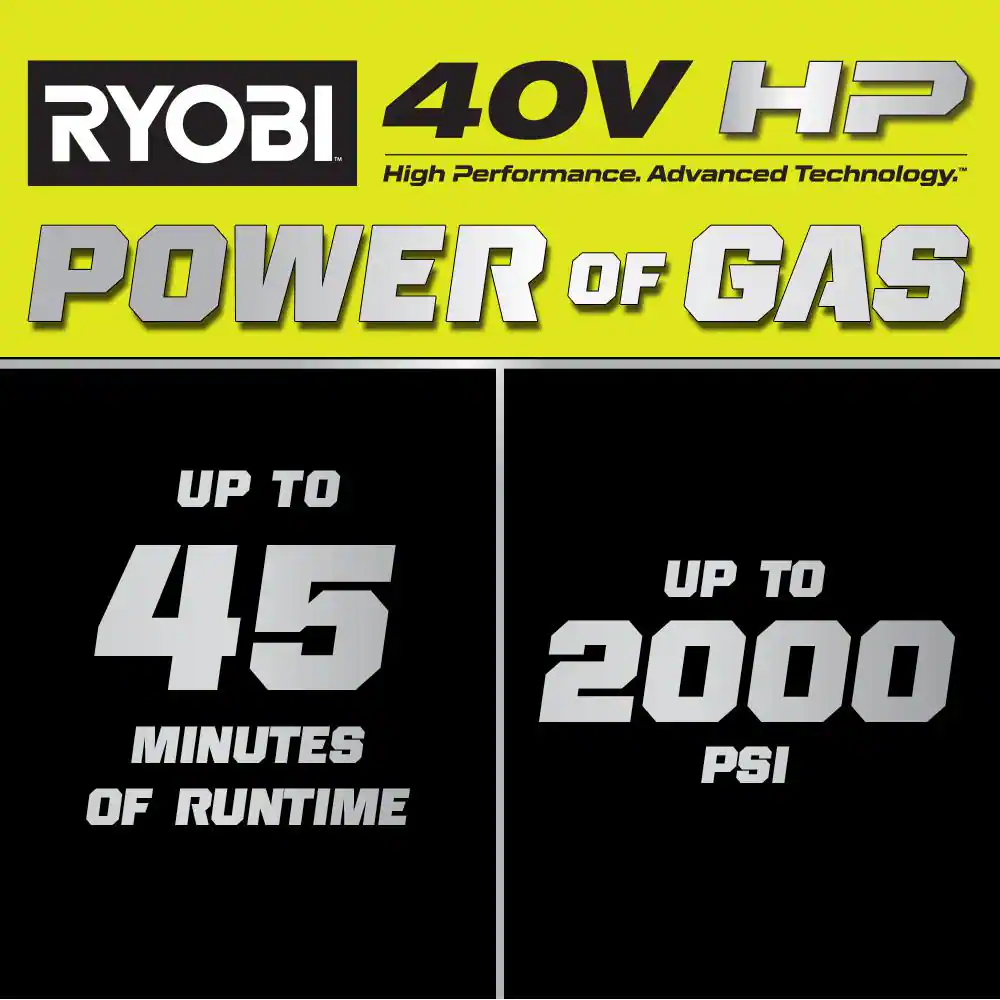 40V HP Brushless Whisper Series 2000 PSI 1.2 GPM Cold Water Electric Pressure Washer (Tool Only)