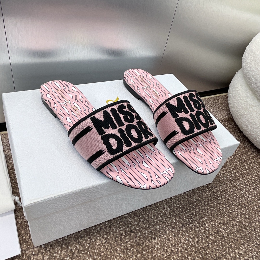 TOP Christian Dior MISS DIOR Flat/Low Heel Slippers - 3 Color