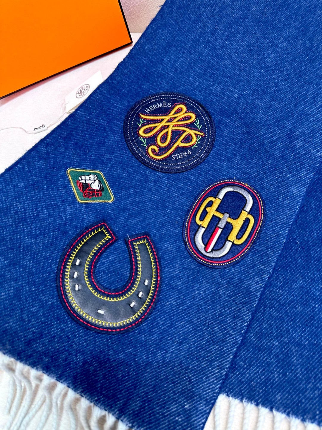 TOP HERMES Tannin  Scarf 25*180cm - Blue