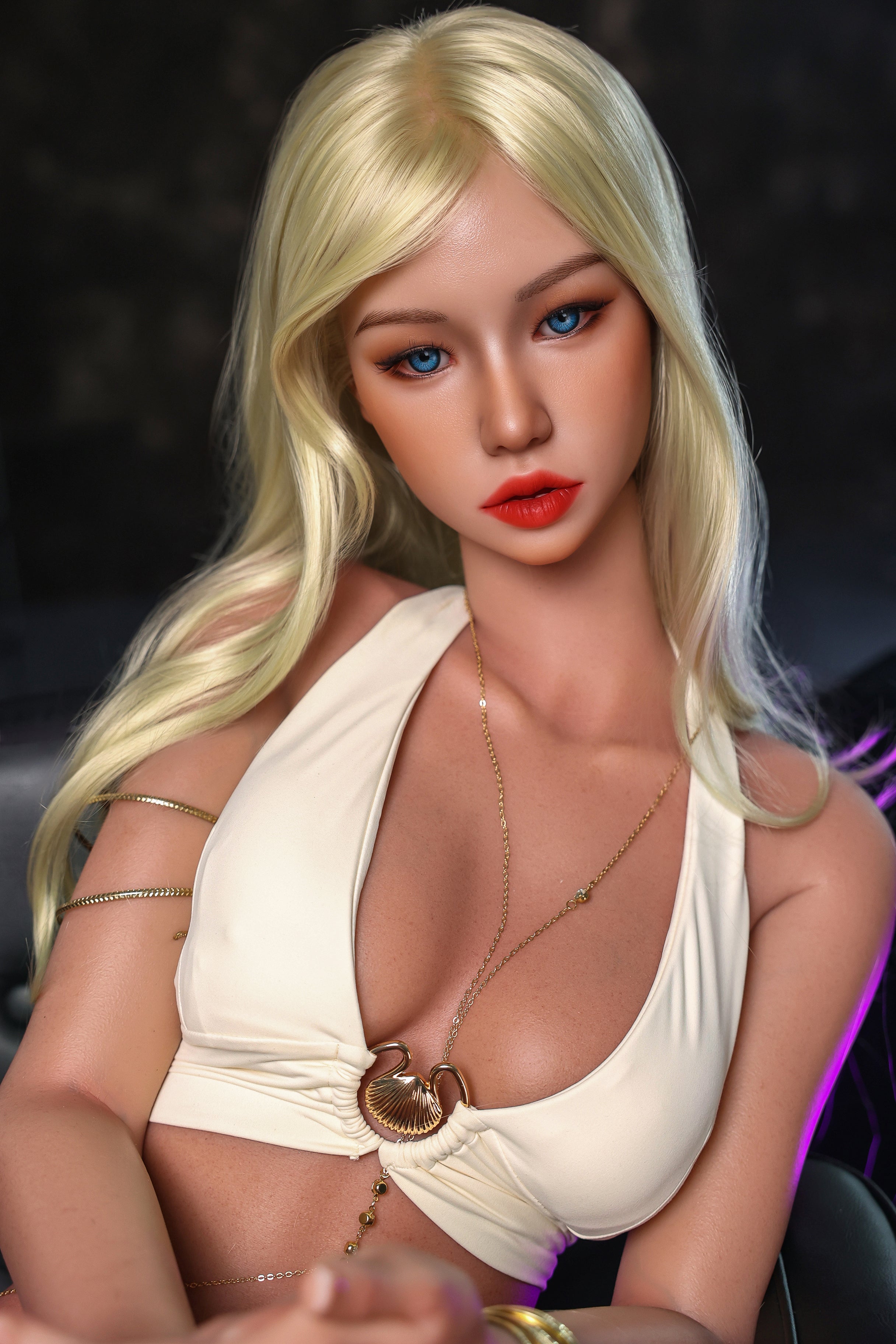 164cm/5ft5 A-cup Full Silicone Blonde Sex Doll - #612
