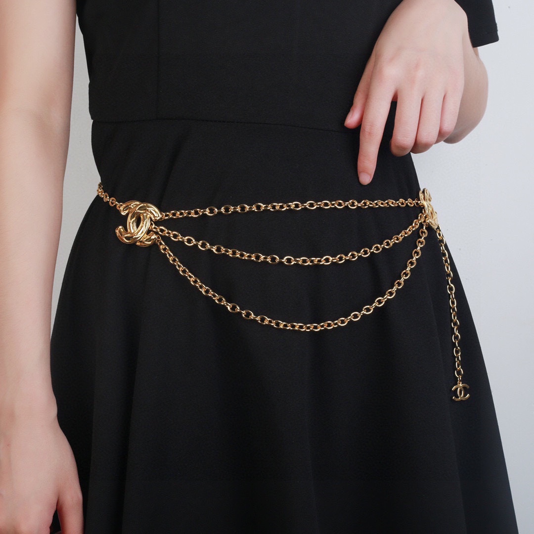 TOP CHANEL Multi Layer C Logo Waist Chain