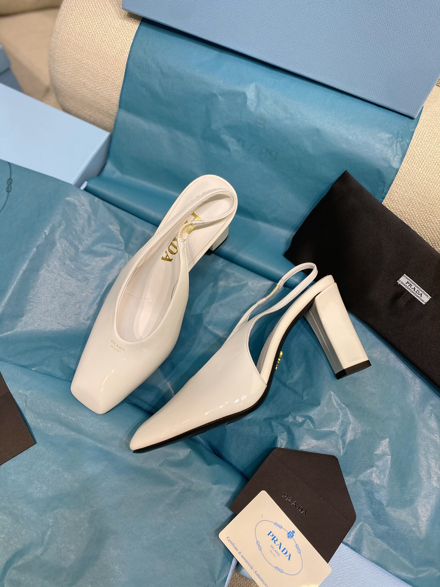 TOP PRADA High-Heeled Sandals Patent Calf Leather - 4 Colour