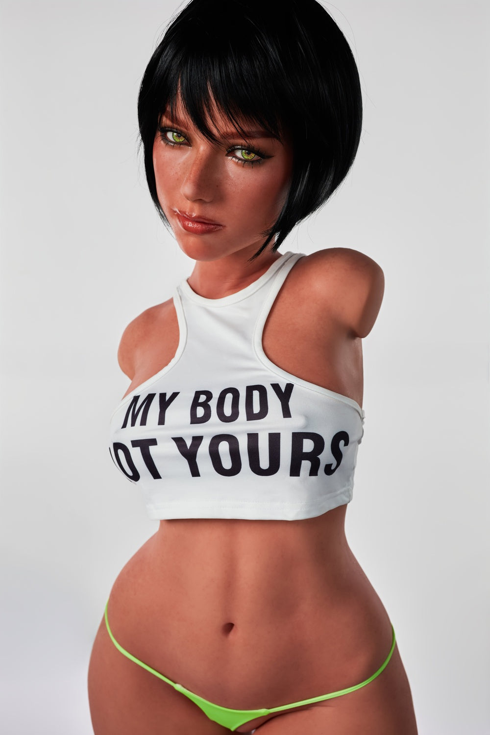 ☁️ CLM ULW ☁️ 100cm/ ft E-Cup Silicone Torso Sex Doll - #882 Livia Black