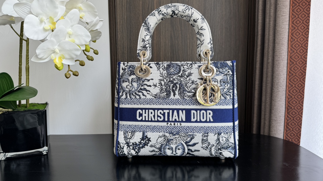TOP Christian Dior Lady Embroidered Sun Collection 24*11*20cm - GHW