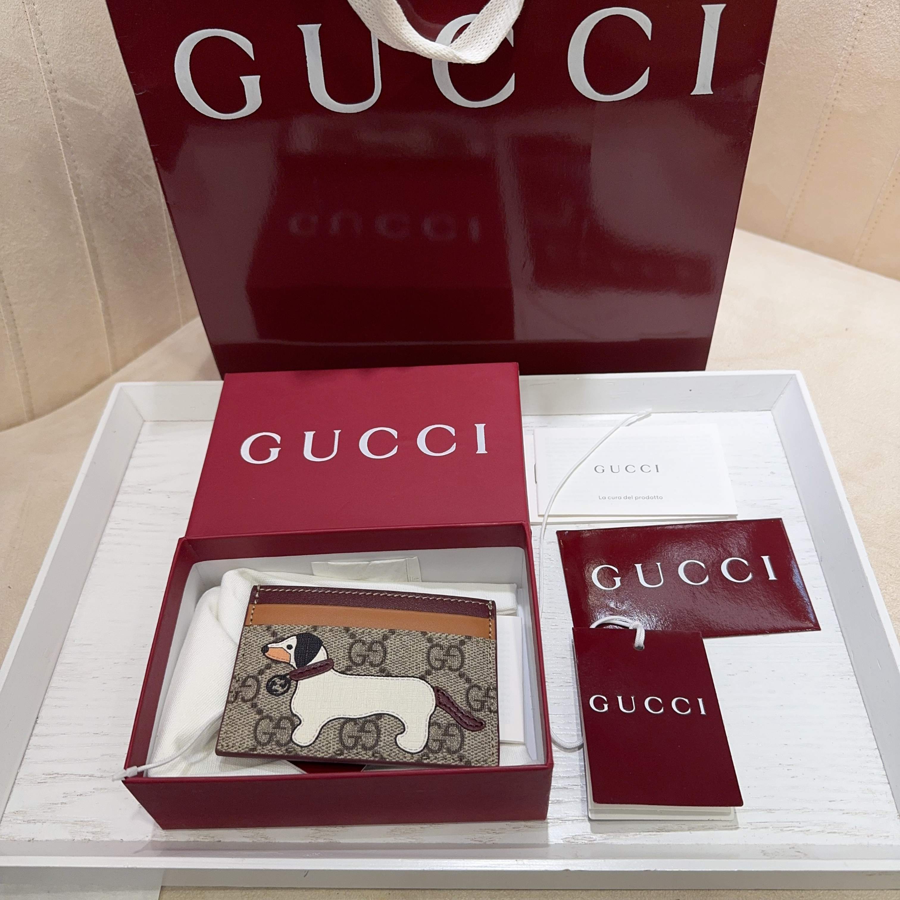 TOP GUCCI Card Bag10 x 7cm - GHW