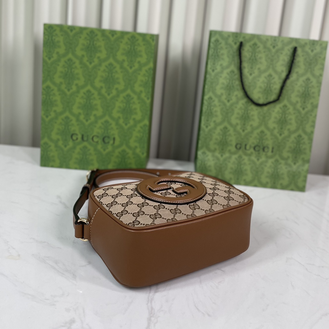 TOP GUCCI Blondie Mini Shoulder Bag 21x 15.5x 8cm - Brown