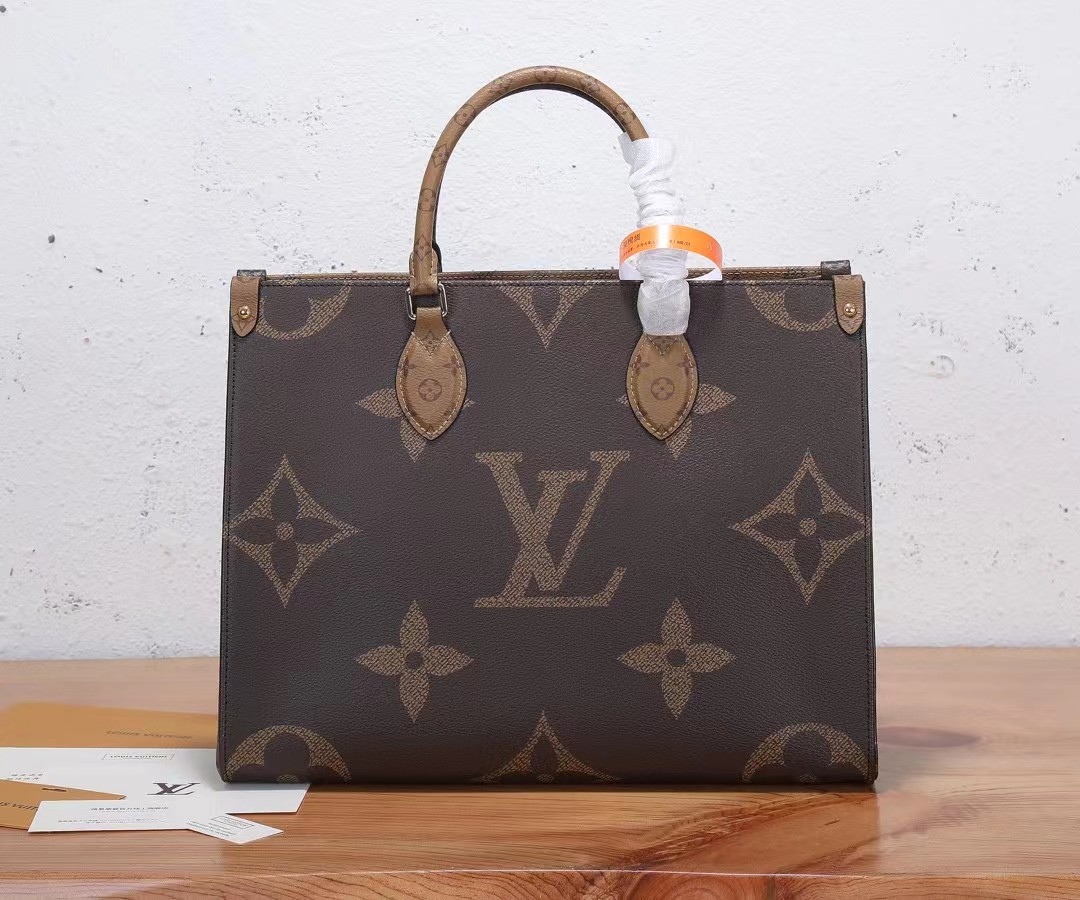 TOP Louis Vuitton LV  On The Go Bag  2 Sizes-Brown