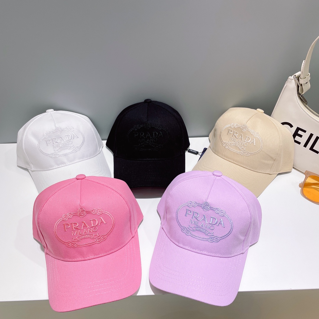 TOP PRADA New Embroidery Baseball Cap - Five Colors