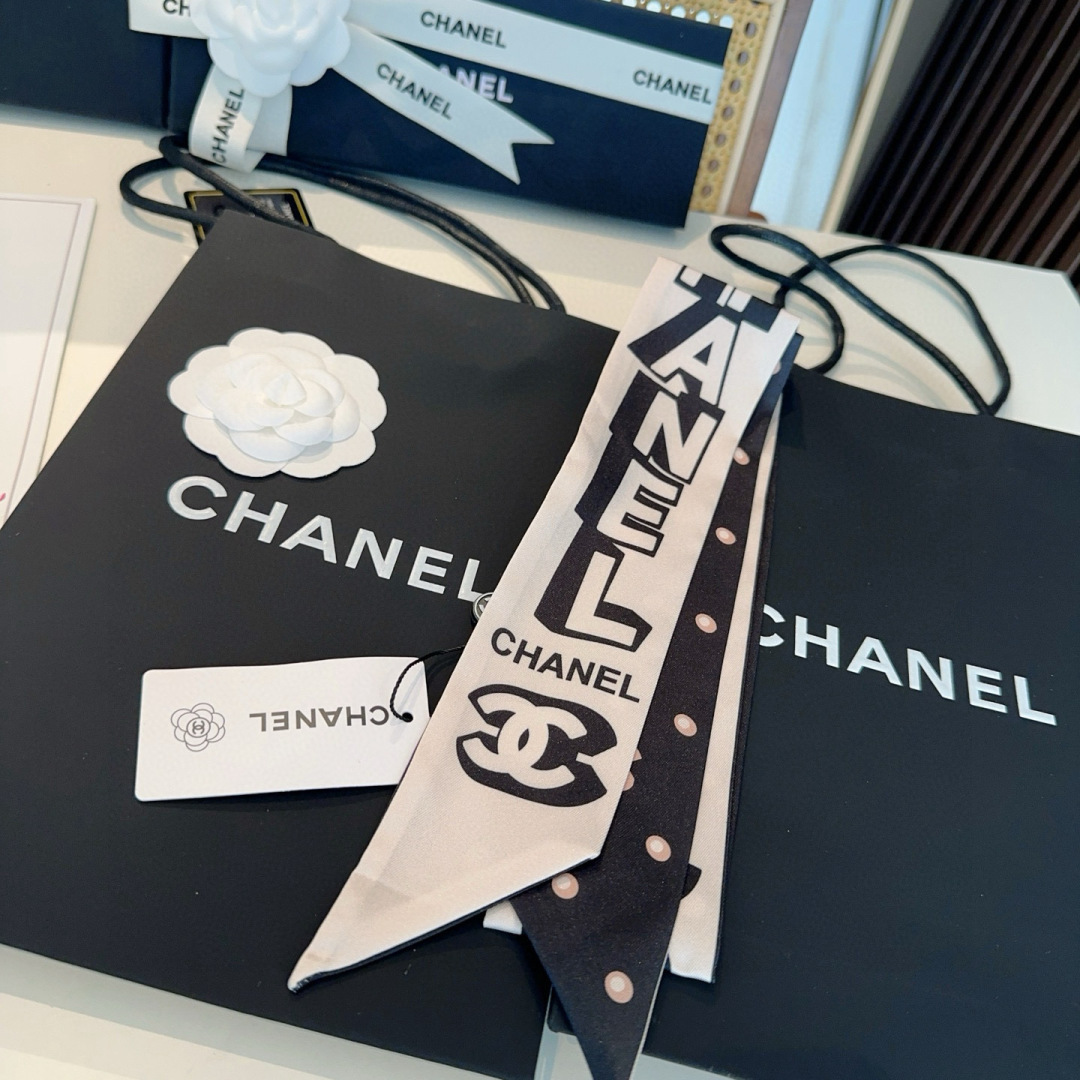 TOP CHANEL Twilly Scarf 120x6 cm - 3 Color