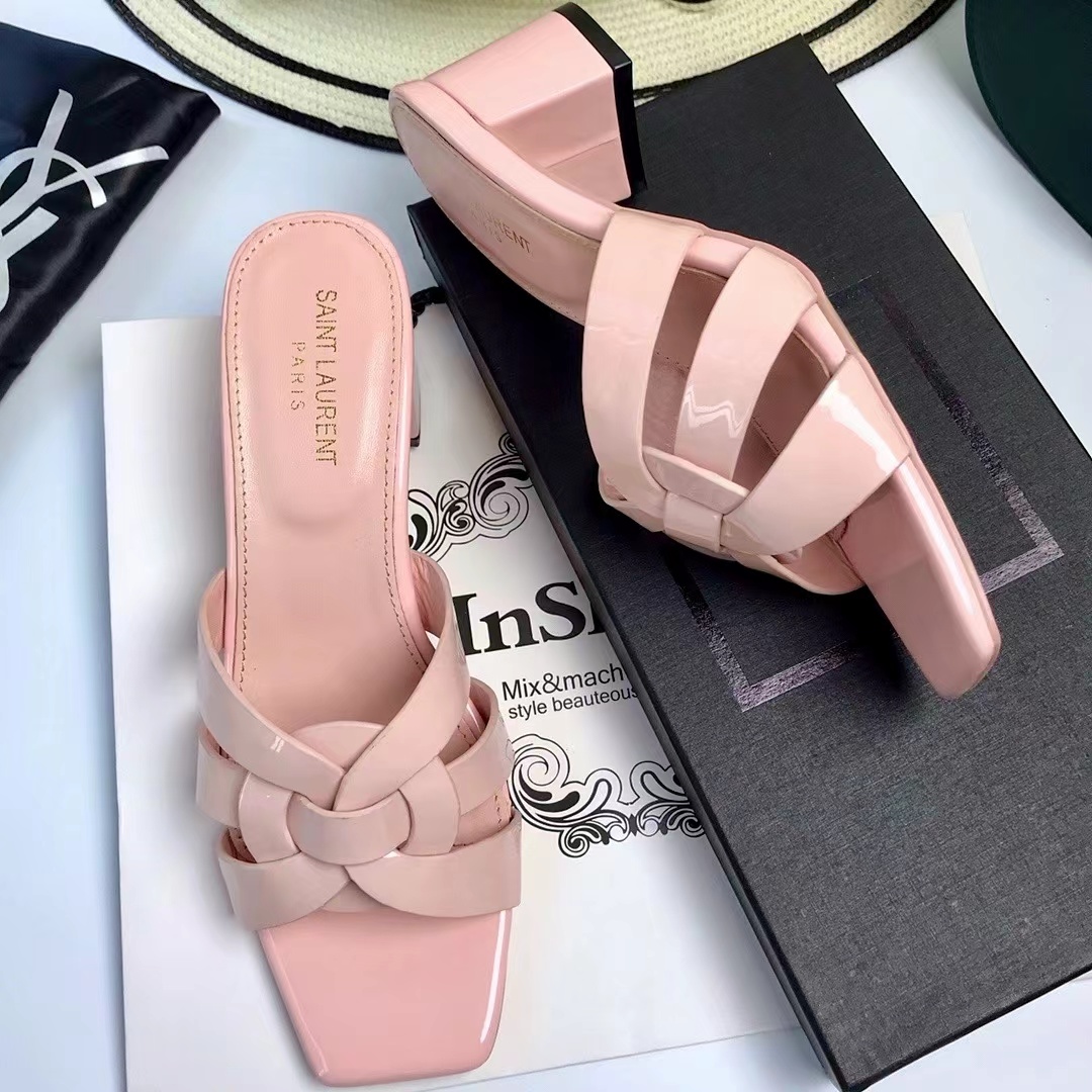 YSL Saint Laurent Nu Pieds Thick Heeled Shoes (Replica)