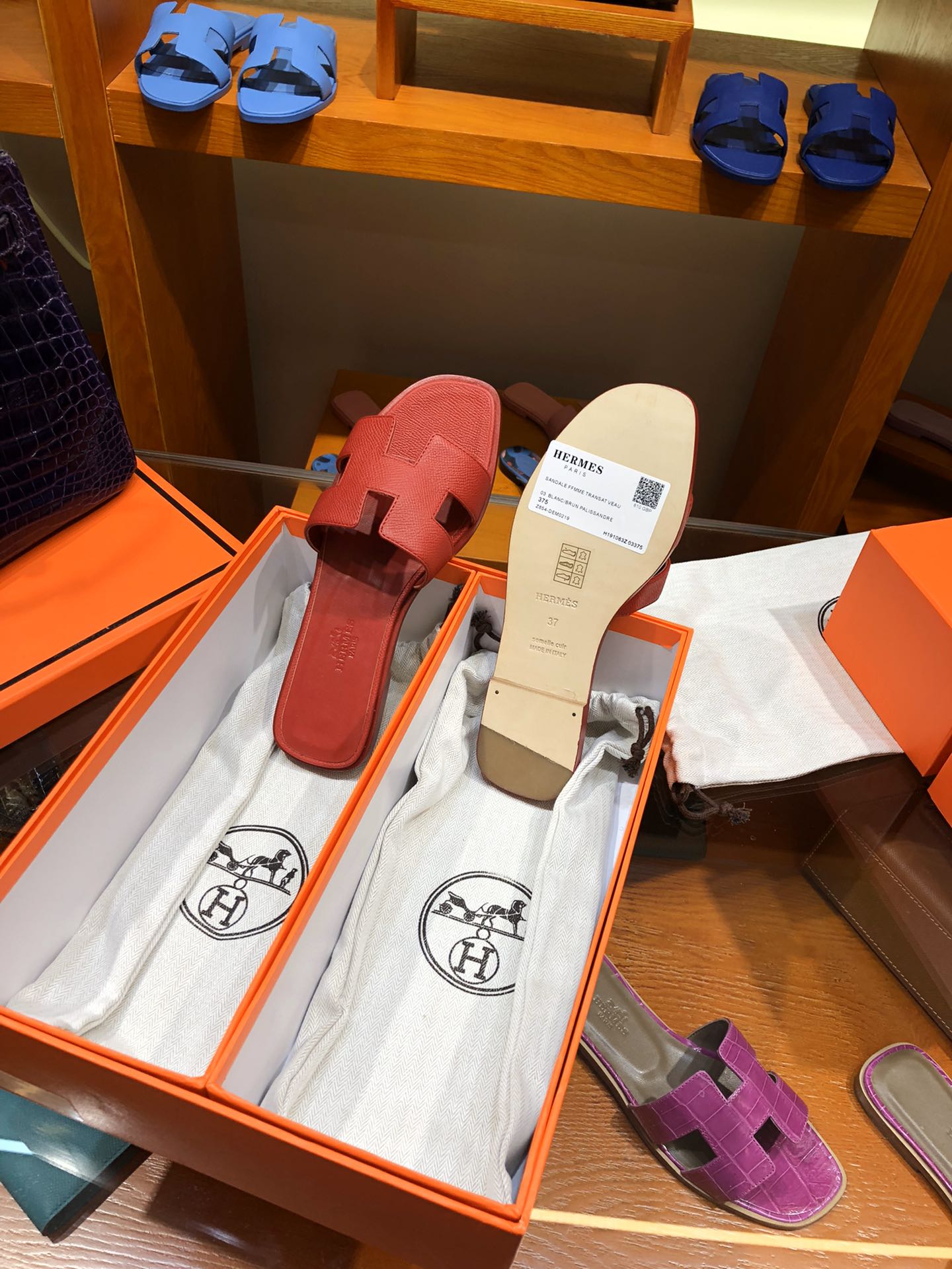 TOP HERMES Slippers - Red