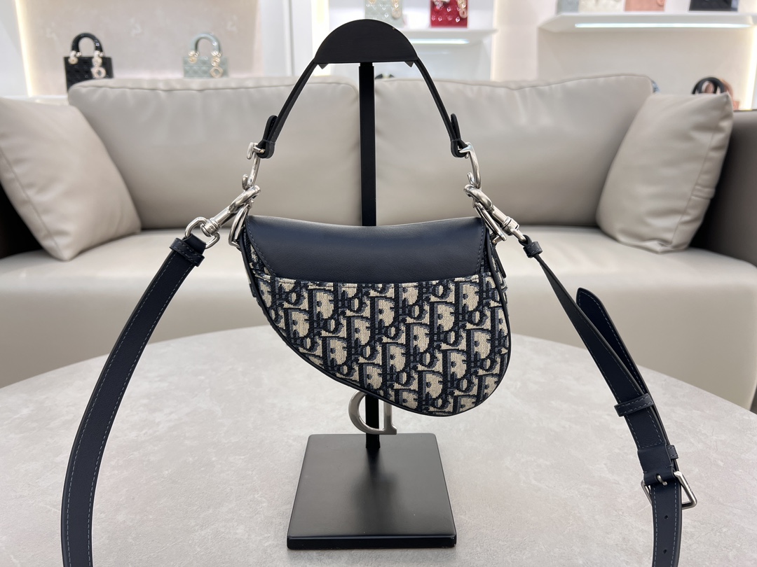 TOP Christian Dior Saddle Bag Oblique Printed + Calfskin 17x5x15cm - 2 Color