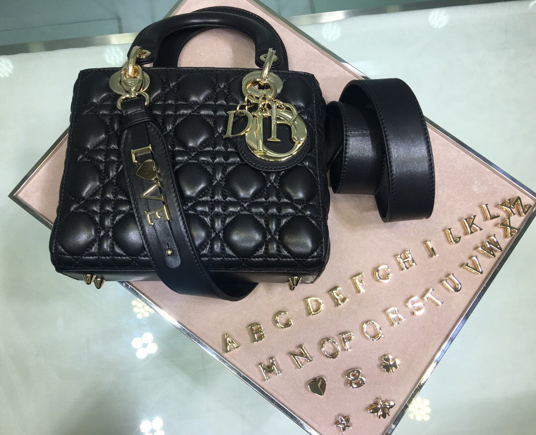 TOP Christian Dior Lady Christian Dior Bag ABC - Black