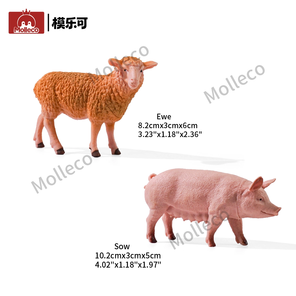 Molleco Animal Figure Toys for Kids and Children Sow+Ewe CP052-1-2