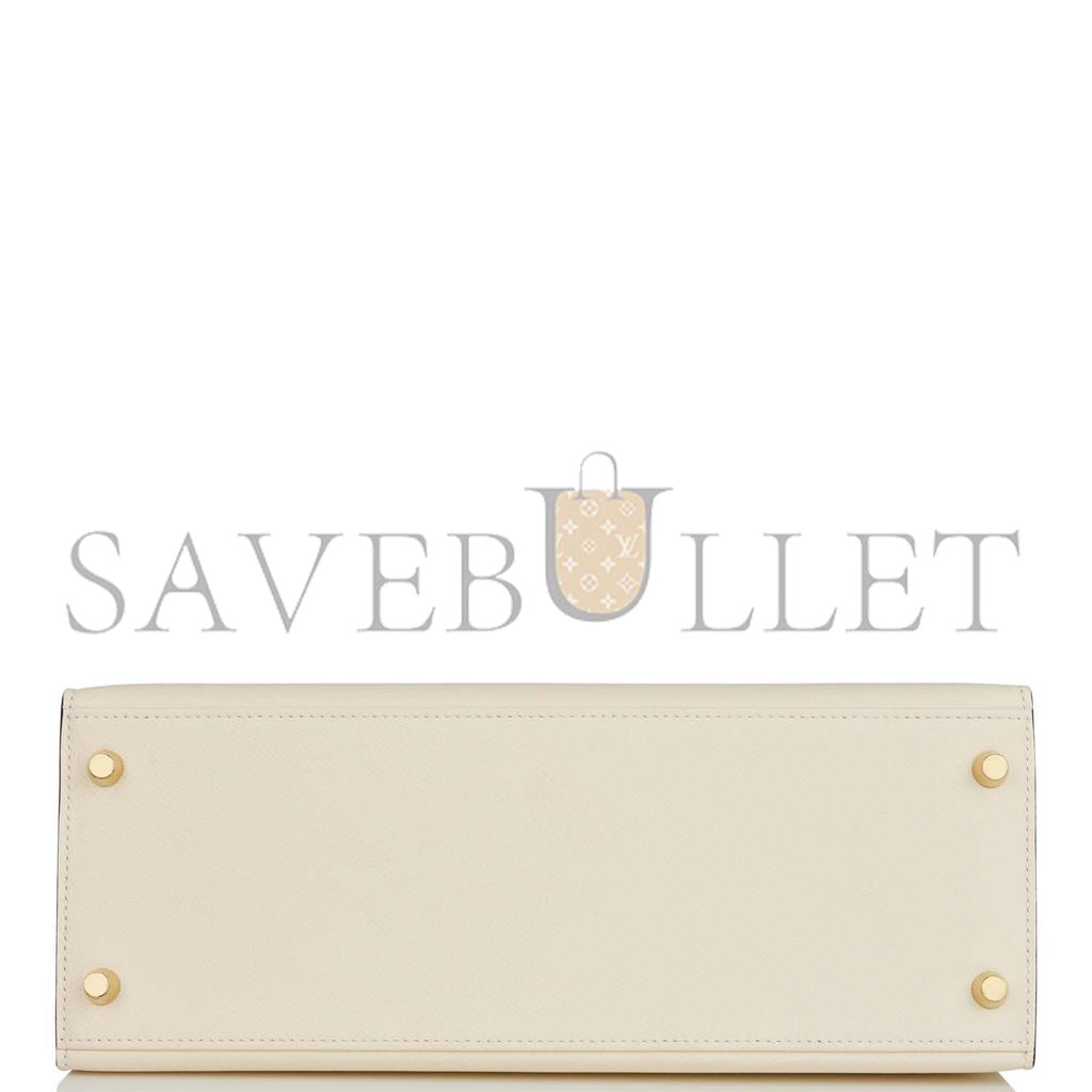 HERMES KELLY 28 SELLIER EPSOM BRUSHED GOLD HARDWARE (28*22*10cm)