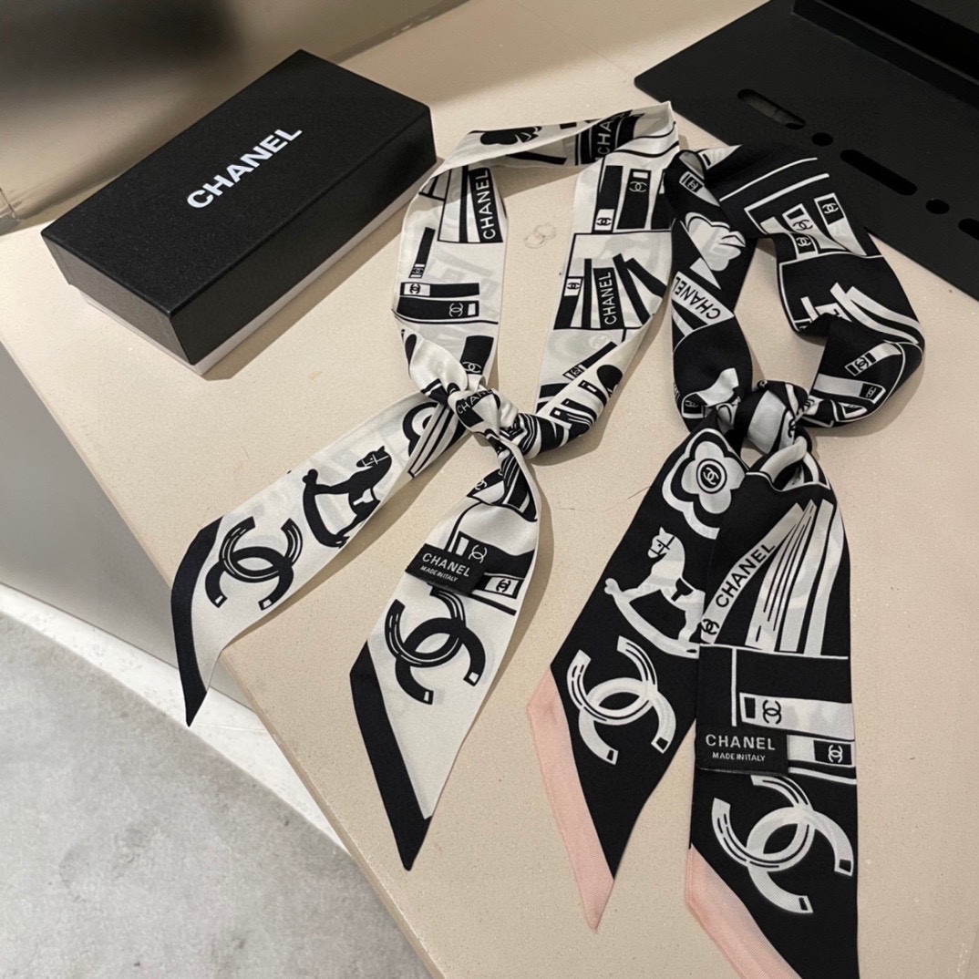 TOP CHANEL Tie Scarf - 2 Color