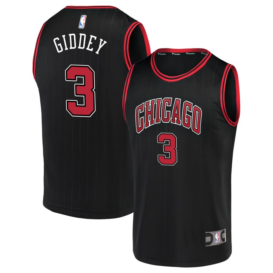Chicago Bulls Josh Giddey #3 Black Swingman Jersey Association