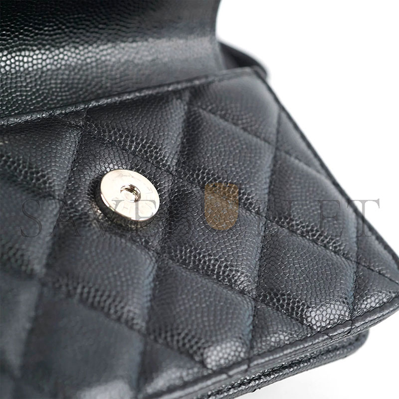 CHANEL MY EVERYTHING FLAP CARD HOLDER QUILTED CAVIAR BELT BAG (12*9*2cm)